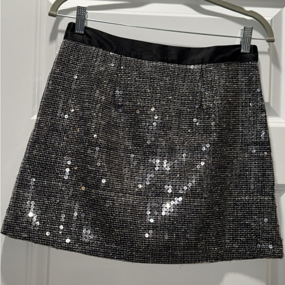 Sequin Black Mini Skirt